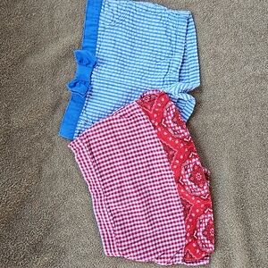 Lot of 2 Infant Shorts and Skort 12 Months Striped/Plaid T1